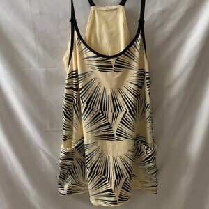 FREE PEOPLE Hot Shot Mini Printed Romper Dress in Sunrise Geo Combo Sz LARGE